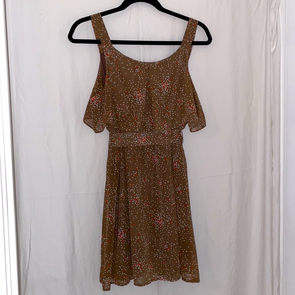 Forever 21 Brown w/White and Pink Polkadot Dress Size M - Picture 2 of 3